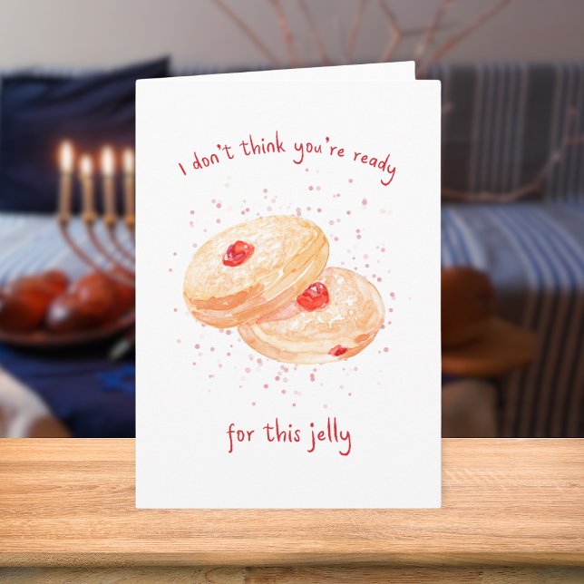Tarjeta Festiva Acuarela Sufganiyot Jelly Donut Funny Hanukkah (Subido por el creador)