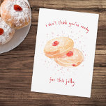 Tarjeta Festiva Acuarela Sufganiyot Jelly Donut Funny Hanukkah<br><div class="desc">¿Buscando una tarjeta Hanukkah tan única como sus celebraciones? ¡Este juguetón diseño de sufragio es una fiesta para los ojos y el espíritu! Con sus donuts de gelatina de acuarela pintados a mano y la ingeniosa frase "No creo que estés listo para esta jalea", es la combinación perfecta de humor...</div>