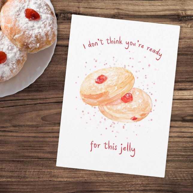 Tarjeta Festiva Acuarela Sufganiyot Jelly Donut Funny Hanukkah (Subido por el creador)