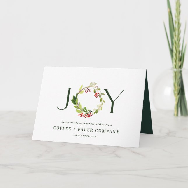 Tarjeta Festiva Acuarela tradicional botánica moderna vacaciones c (Anverso)