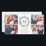 Tarjeta Festiva Acuarela Wreath Monograma 4 Fotación<br><div class="desc"></div>