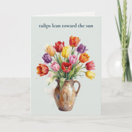 Tarjeta Festiva Acuarelas en Flor | Tulipanes Día de la Madre Mode
