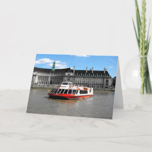 Tarjeta Festiva Acuario de barco y Londres