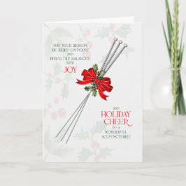 Tarjeta Festiva Acupuncture Needles Seasonal Joy and Cheer