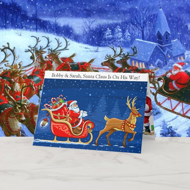 Tarjeta Festiva Add Children's Name Santa Claus Christmas Kids (Subido por el creador)