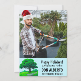 Tarjeta Festiva Add Santa's Hat to Photo Oak Tree Logo Business