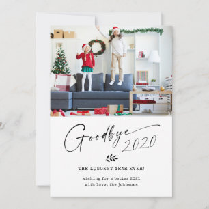 Tarjeta Festiva Adiós 2020 Año más largo de la historia