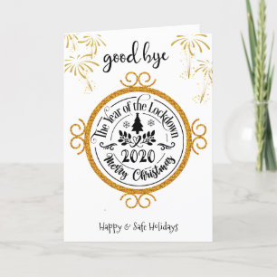 Tarjeta Festiva Adiós 2020   El año de la diversión del bloqueo