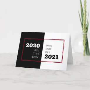 Tarjeta Festiva ADIÓS 2020 Mirando hacia 2021 Año Nuevo