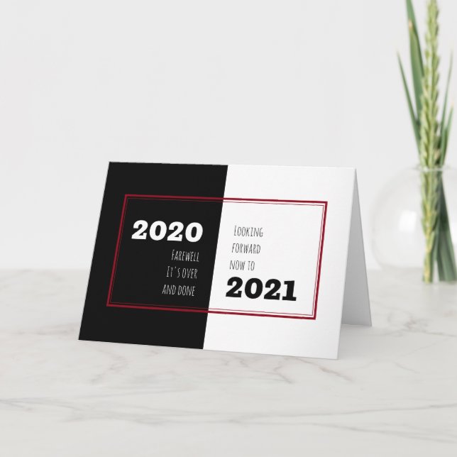 Tarjeta Festiva ADIÓS 2020 | Mirando hacia 2021 | Año Nuevo (Anverso)
