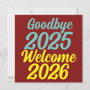 Tarjeta Festiva Adiós 2025 Bienvenida 2026