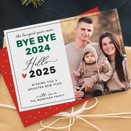 Tarjeta Festiva Adiós a 2024 Bienvenida a la moderna foto 2025