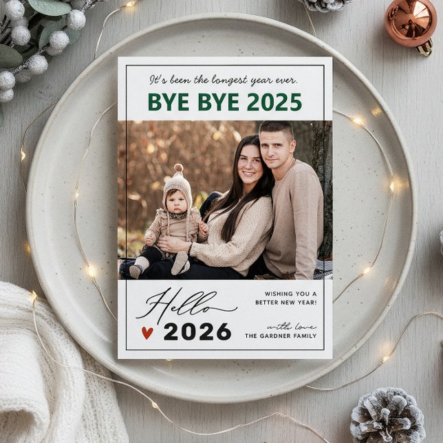 Tarjeta Festiva Adiós a la foto única de Año Nuevo 2024 (Subido por el creador)