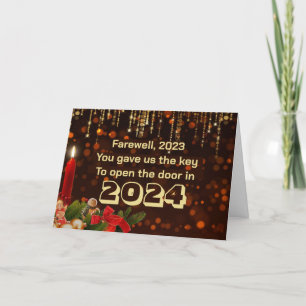 Tarjeta Festiva Adiós al 2024 Feliz Año Nuevo 2023