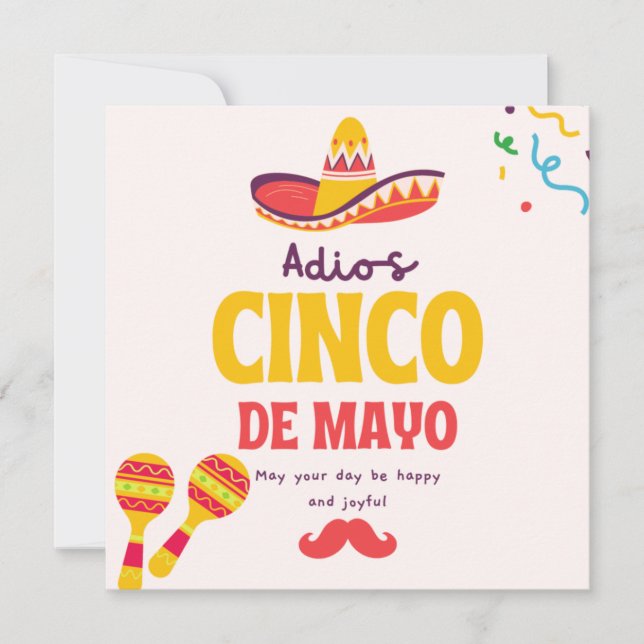 Tarjeta Festiva Adios Bitchachos Cinco De Mayo (Anverso)