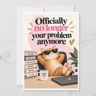 Tarjeta Festiva Adiós divertido a un compañero de trabajo   Humor 