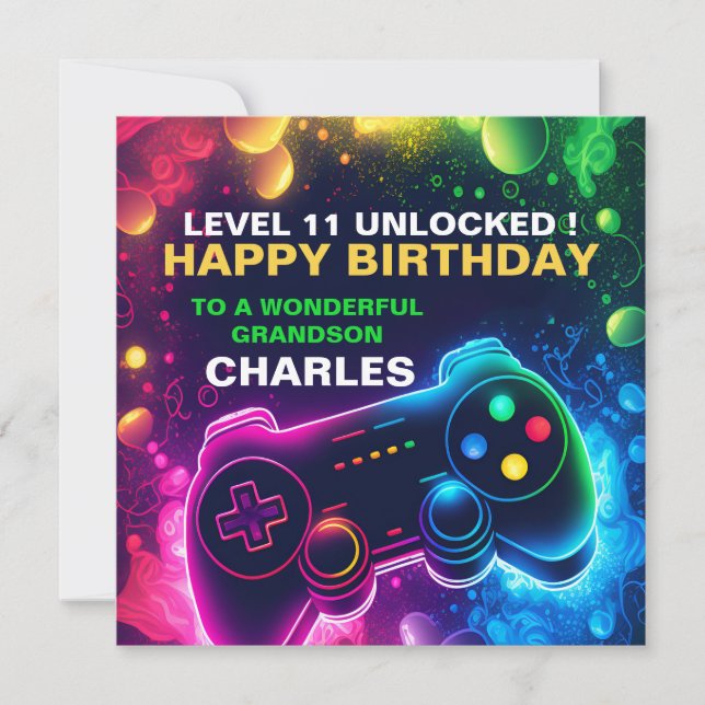 Tarjeta Festiva Adolescente EDITABLE Hijo del juego de cumpleaños (Anverso)
