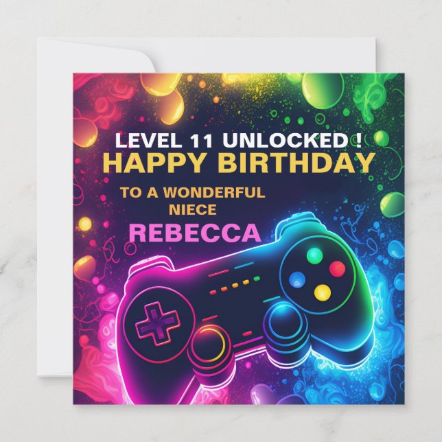 Tarjeta Festiva Adolescente EDITABLE Hijo del juego de cumpleaños (Anverso)