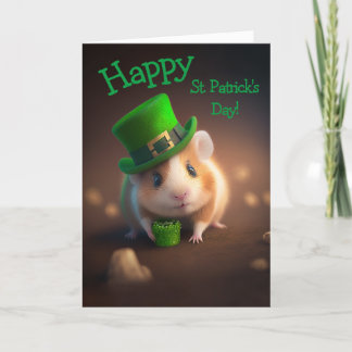 Tarjeta Festiva Adorable Buenos Alegres Hamster San Patricio