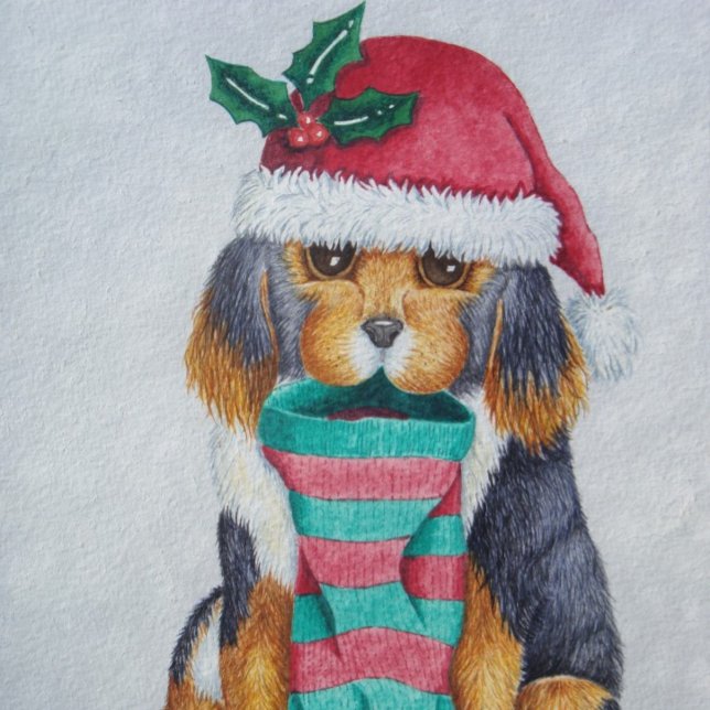 Tarjeta Festiva adorable cachorro negro y marrón para la mamá en n (Subido por el creador)
