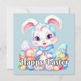 Tarjeta Festiva Adorable Conejo de Conejo de Semana Santa