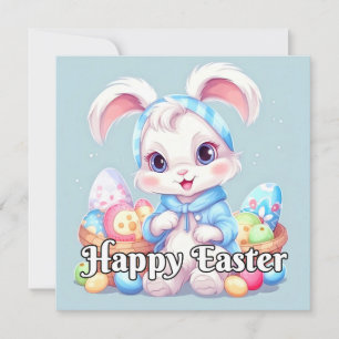 Tarjeta Festiva Adorable Conejo de Conejo de Semana Santa