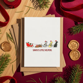 Tarjeta Festiva Adorable Dog Christmas Card Holiday Cheer