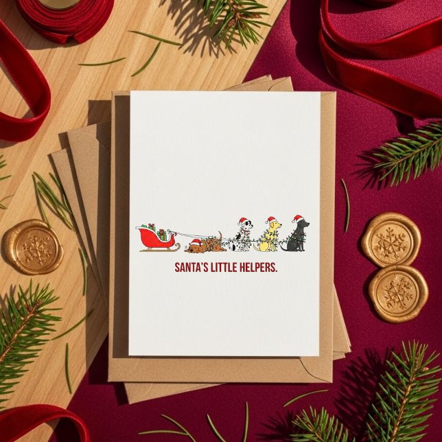 Tarjeta Festiva Adorable Dog Christmas Card Holiday Cheer (Subido por el creador)