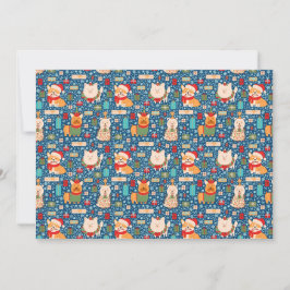 Tarjeta Festiva Adorable Dogs Christmas Sweater Pattern