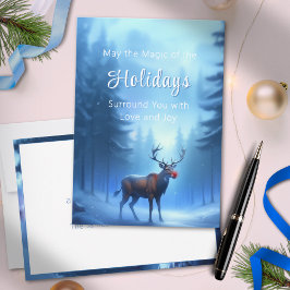 Tarjeta Festiva Adorable Editable Paisaje Invernal Mágico