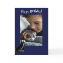 Adorable Ferret Fun Photo Birday Card