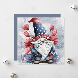 Tarjeta Festiva Adorable Gnome Gonk Divertido Con Estrellas y Somb