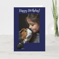 Adorable Guinea Pig Fun Photo Birday Card