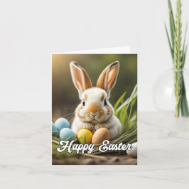 Tarjeta Festiva Adorable Happy Easter Bunny