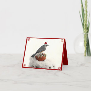 Tarjeta Festiva Adorable Holiday Tufmi Titmouse