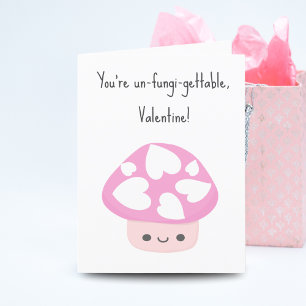 Tarjeta Festiva Adorable Kawaii Hongo de San Valentín 