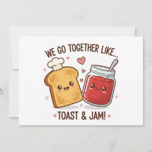 Tarjeta Festiva Adorable Nosotros Vamos Junto Como Tostada y Merme