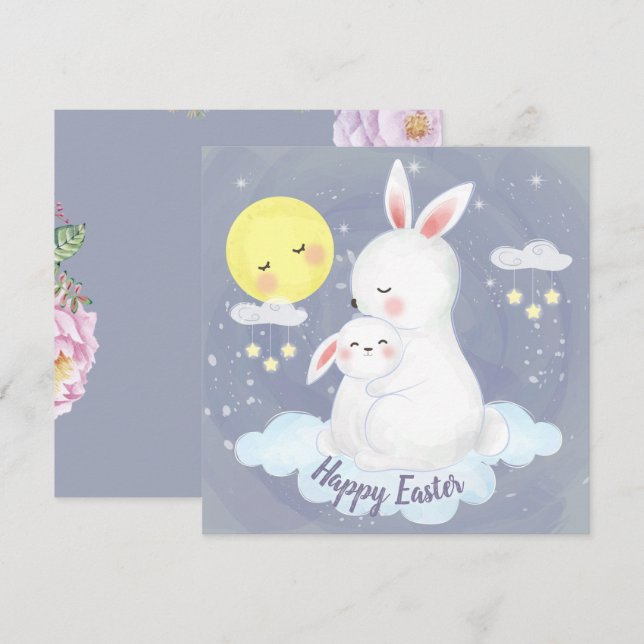 Tarjeta Festiva Adorable Pascua (Anverso / Reverso)