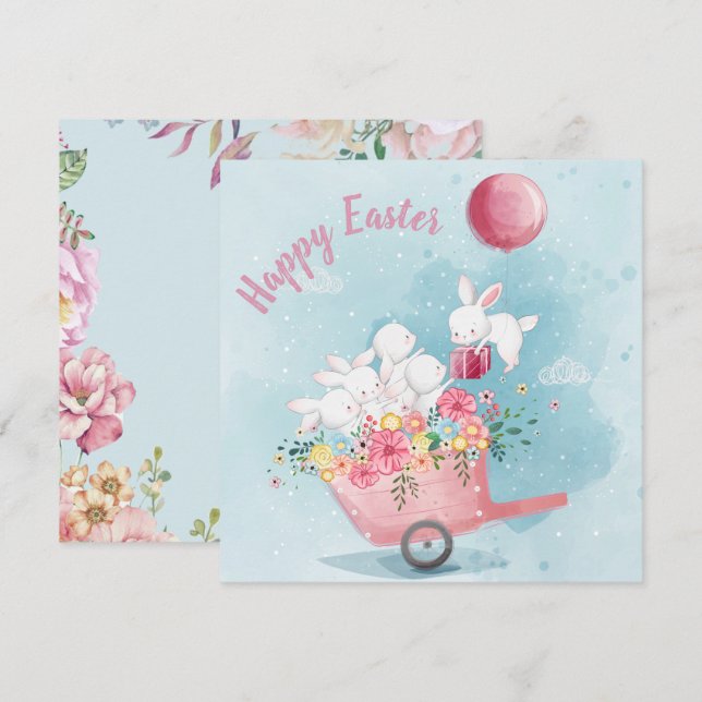 Tarjeta Festiva Adorable Pascua (Anverso / Reverso)