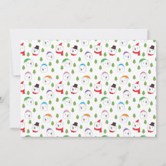 Tarjeta Festiva Adorable Polar Bear Head Christmas