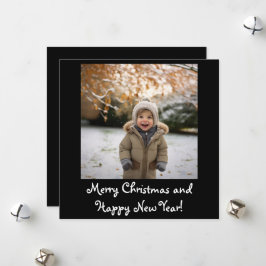 Tarjeta Festiva Adorable Square Holiday Photo Card