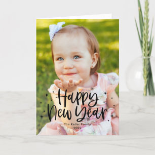 Tarjeta Festiva Adorable Tipo Editable Color Feliz Año Nuevo Tarje
