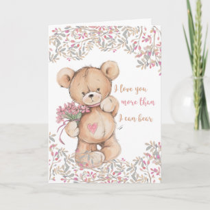 Tarjeta Festiva Adorable Valentine Bear