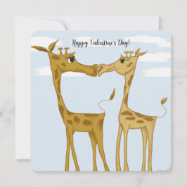 Tarjeta Festiva Adorables amantes de la jirafa