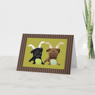 Tarjeta Festiva Adorables bichos de Pascua con huevos y canastos