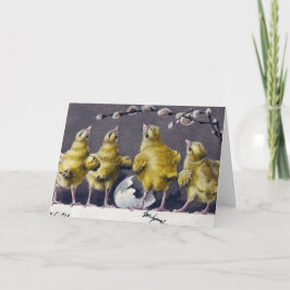 Tarjeta Festiva Adorables chichas de Pascua
