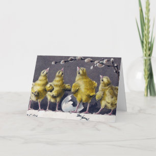 Tarjeta Festiva Adorables chichas de Pascua