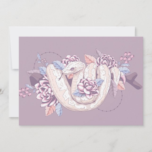 Tarjeta Festiva Adorables Personalizados Reptiles Serpiente envuel (Anverso)