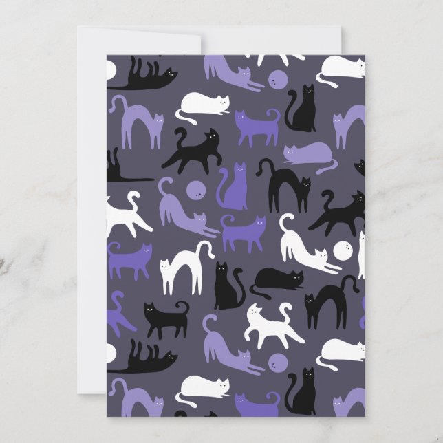 Tarjeta Festiva Adorables polos de gato de yoga curado (Anverso)