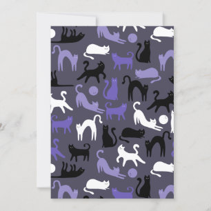 Tarjeta Festiva Adorables polos de gato de yoga curado